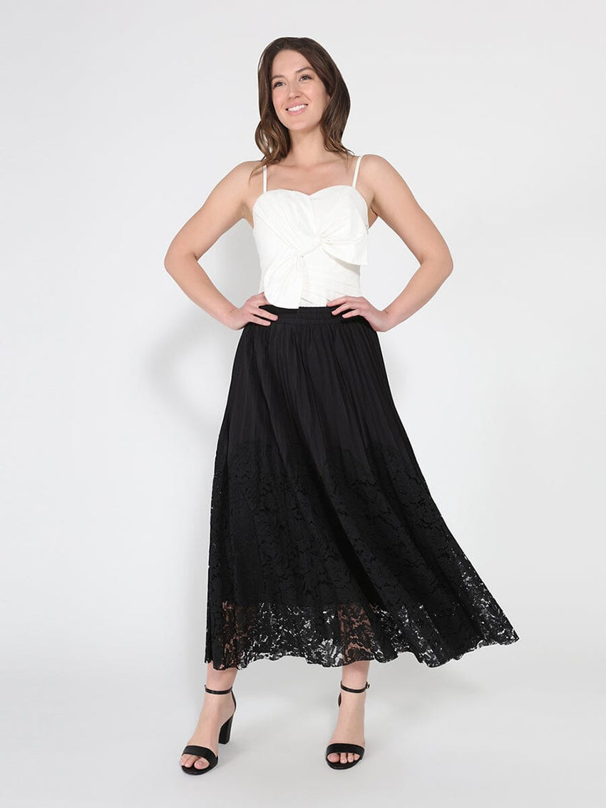 Front Bow-Tie Smoked Back Bustier Top