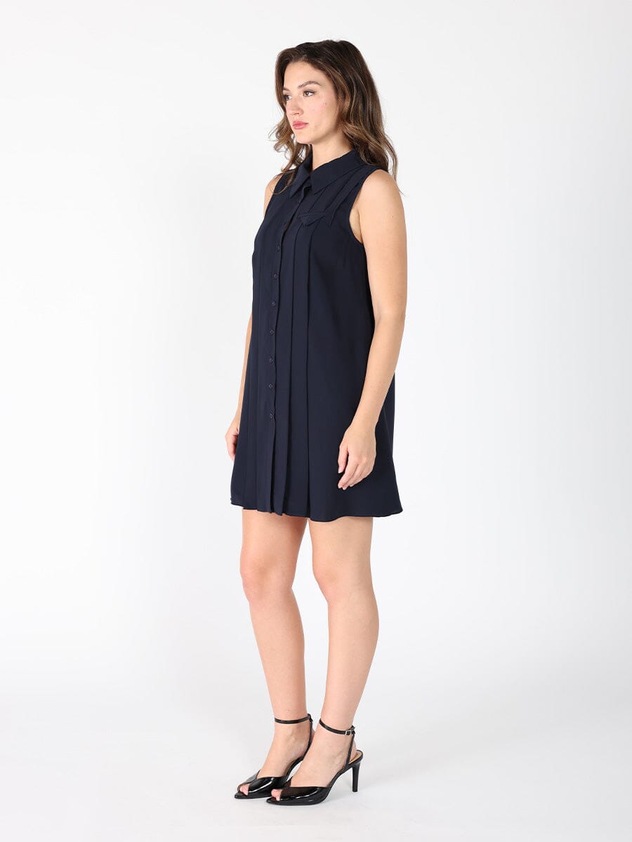 Front button open back sleeveless mini dress - Glamourous Grace
