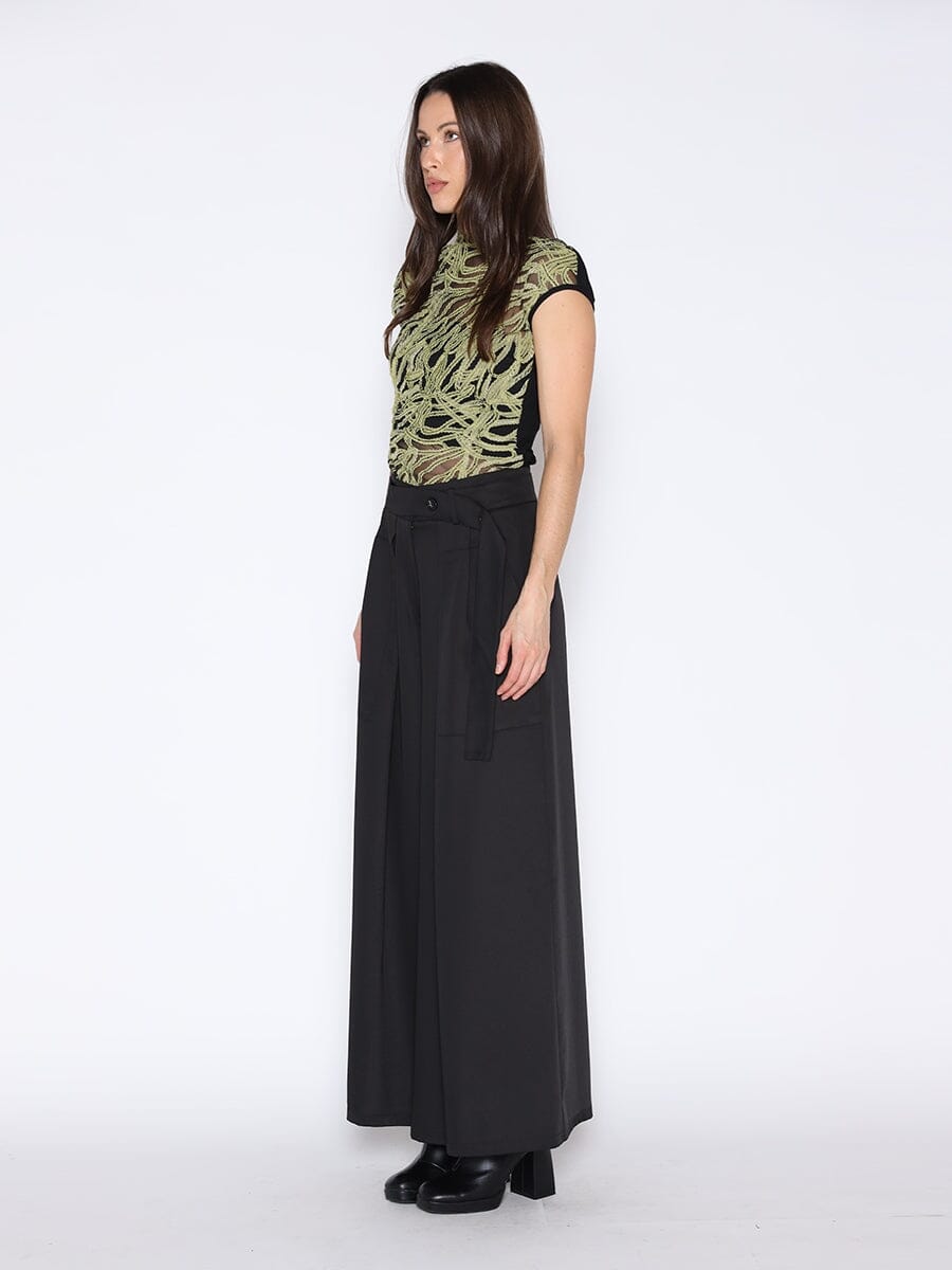 Front Embroidered Sleeveless Mock Neck Top - Glamourous Grace