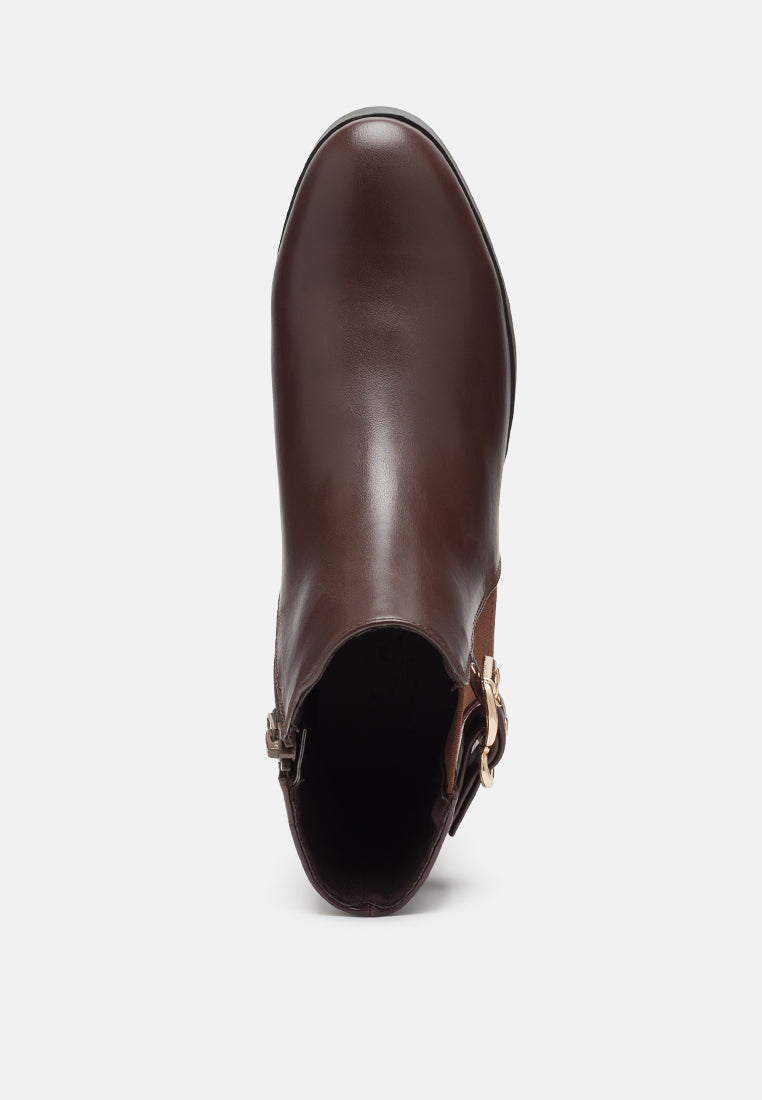 Frothy Buckled Ankle Boots With Croc Detail - Glamourous Grace