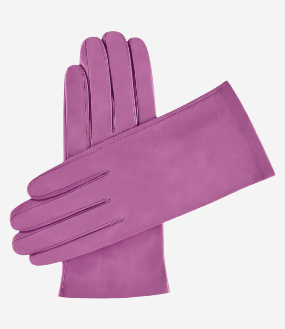 Sofia (purple) - Italian lambskin leather gloves with silk lining - Glamourous Grace