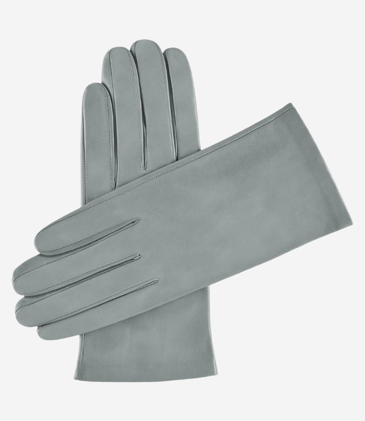 Sofia (light grey) -  Italian lambskin leather gloves with silk lining - Glamourous Grace