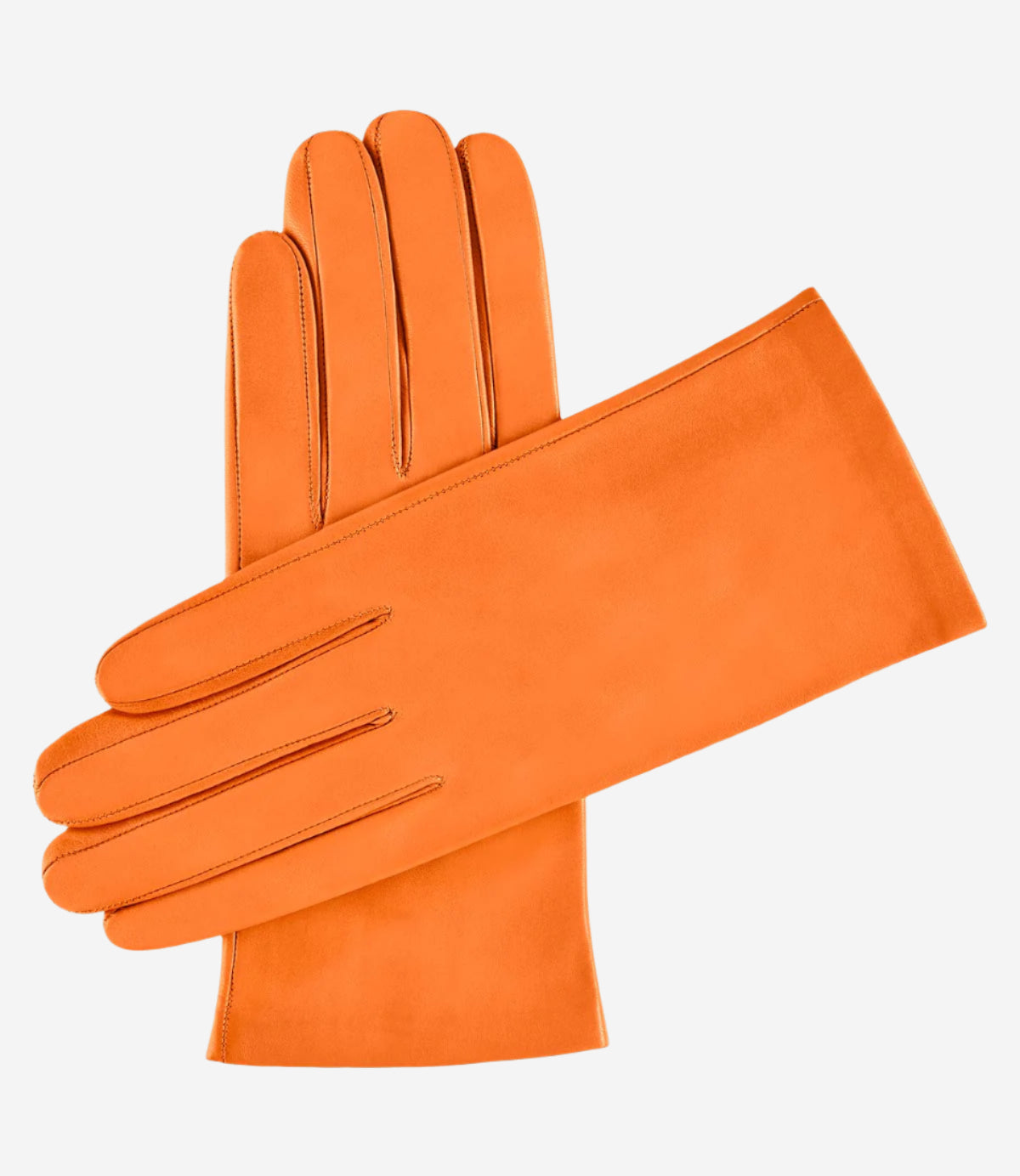 Sofia (tangerine) - Italian lambskin leather gloves with silk lining - Glamourous Grace