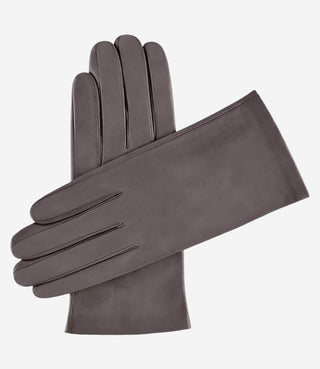 Sofia (taupe) - Italian lambskin leather gloves with silk lining - Glamourous Grace