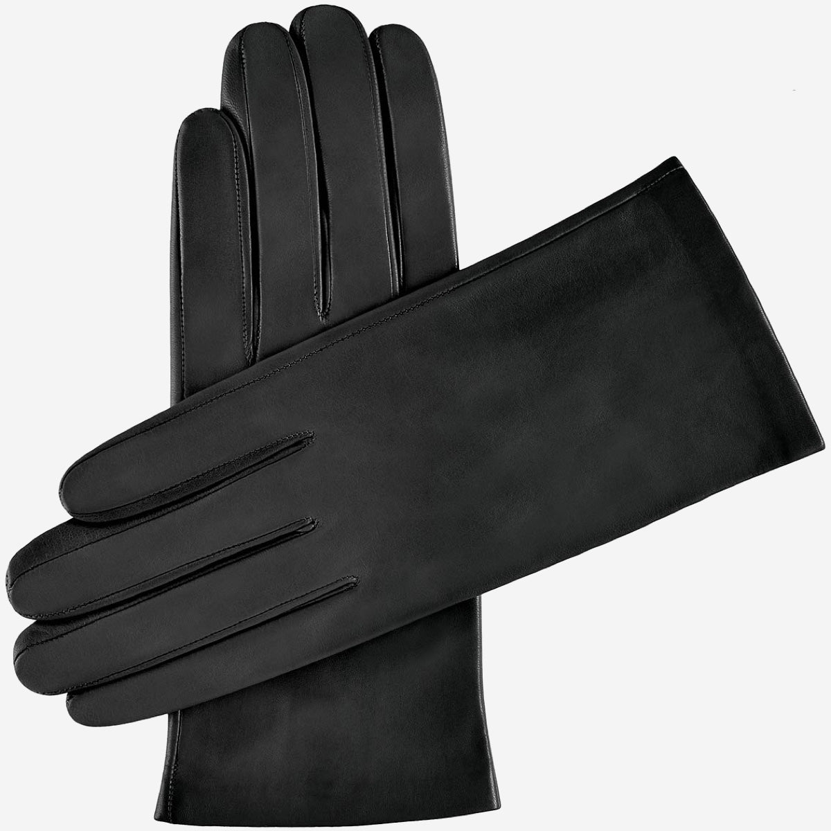 Sofia (black) - Italian lambskin leather gloves with silk lining - Glamourous Grace