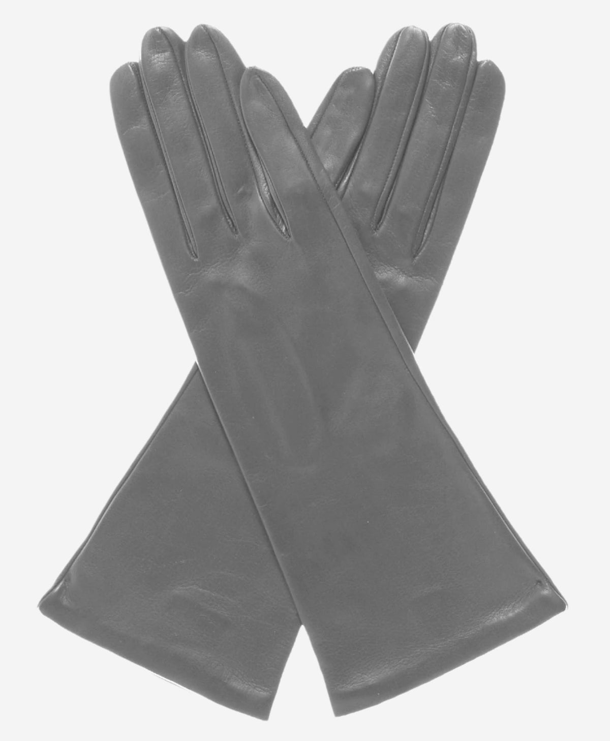 FS01W4 (grey) - Italian 4-button length silk lined leather gloves - Glamourous Grace