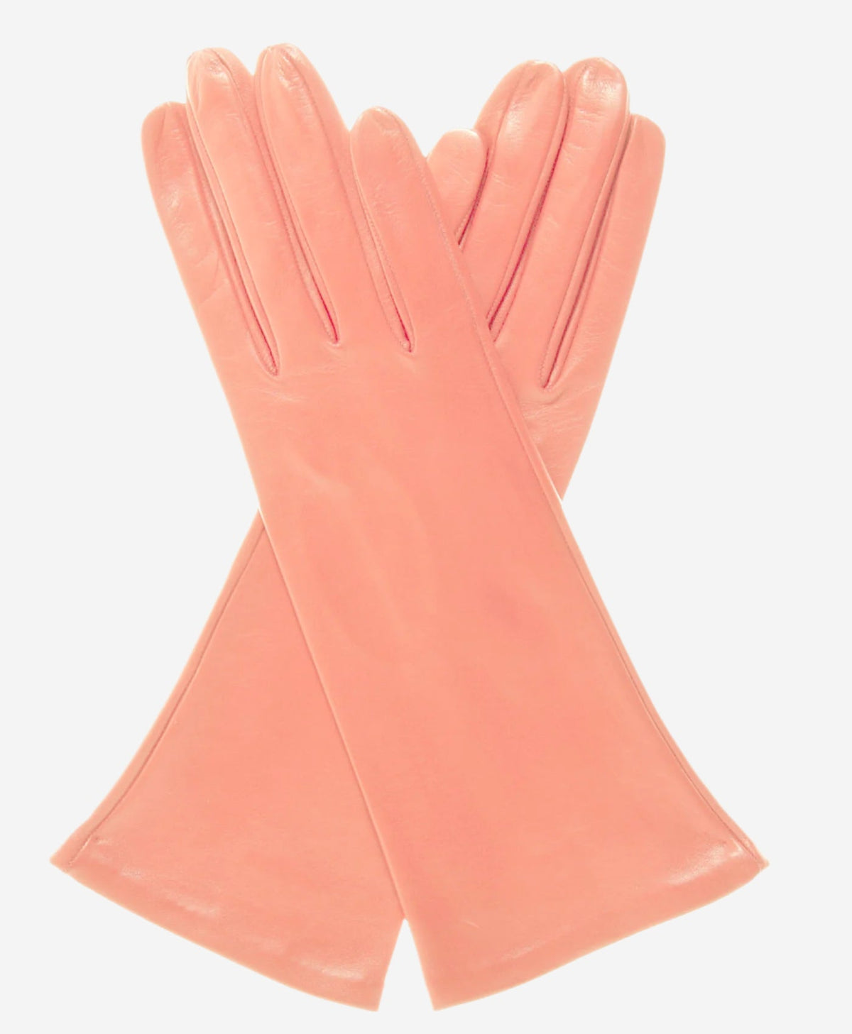 FS01W4 (pink) - Italian 4-button length silk lined leather gloves - Glamourous Grace
