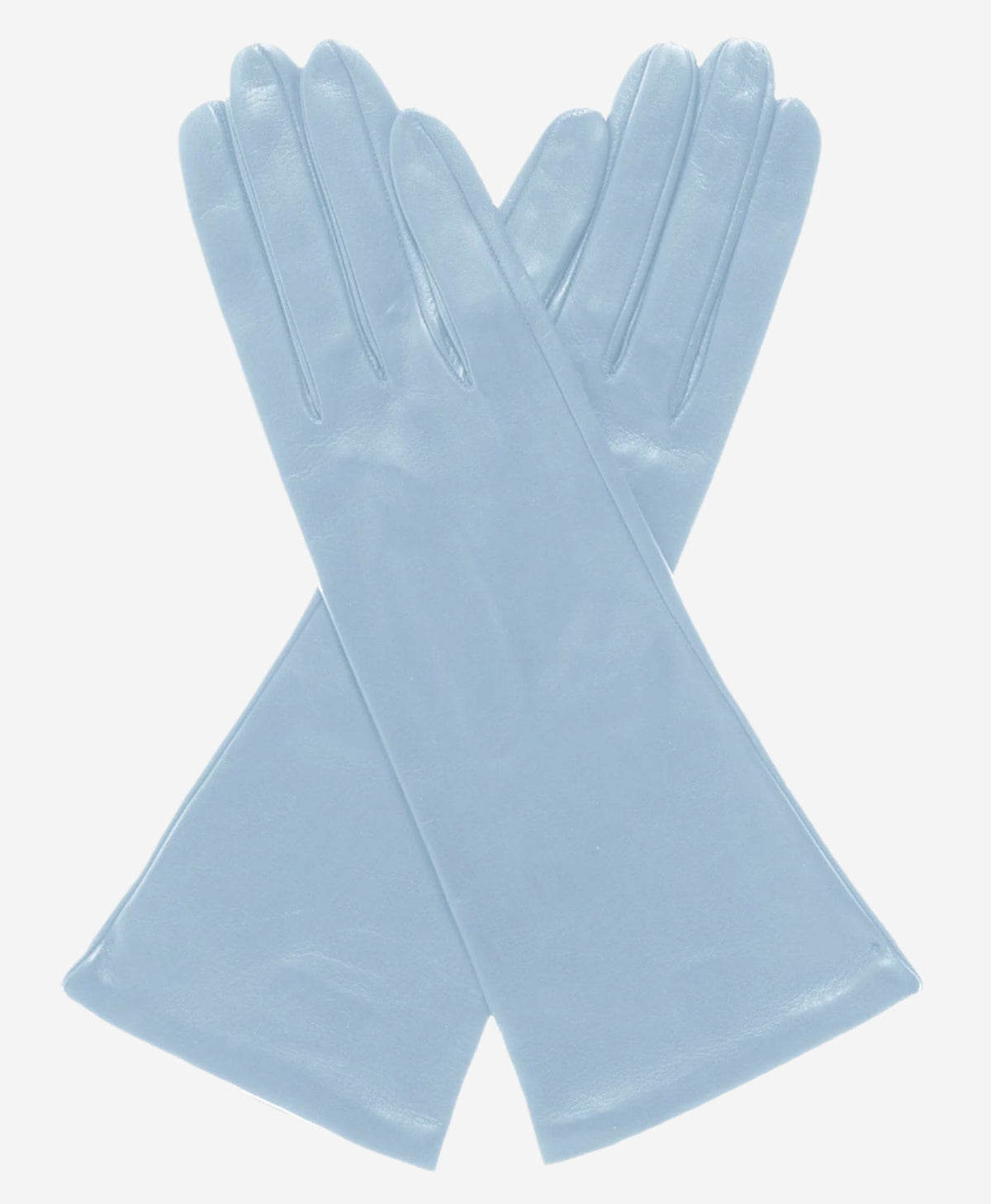 FS01W4 (sky) - Italian 4-button length silk lined leather gloves - Glamourous Grace