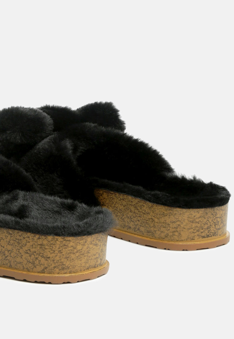 Fuzz Bow Fur Flats - Glamourous Grace