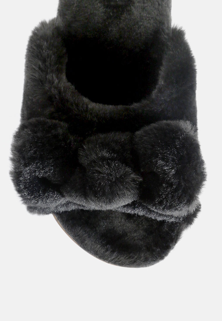 Fuzz Bow Fur Flats - Glamourous Grace