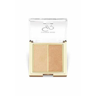 Golden Rose So Glow. Highlighter Duo: Illuminate Your Face, Radiant Shimmering Makeup Palette - Enhance Cheekbones & Brow Bone Definition - Glamourous Grace