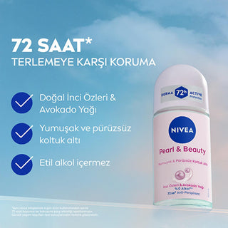 Nivea Women's Roll-on Deodorant Pearl & Beauty - Long Lasting Anti-Perspirant Protection - Glamourous Grace