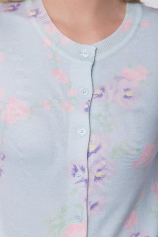 Gabrielle Cardigan (Light Blue Ground)