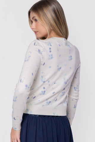 Gabrielle Cardigan (White/Blue)