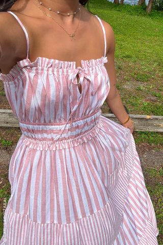 GIA PEONY PINK WOVEN MAXI DRESS - Glamourous Grace