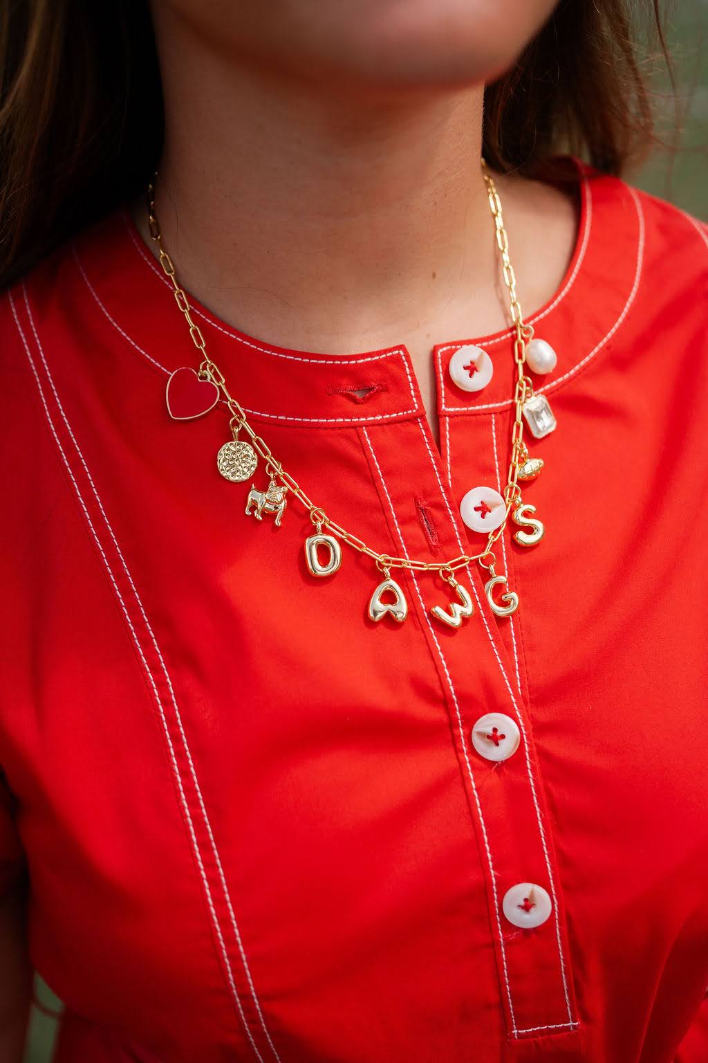 Gameday Charm Necklace - 18k Gold Plated - Glamourous Grace