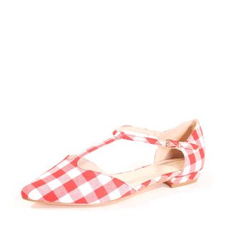 Garden Gingham T-Strap Flats - Glamourous Grace