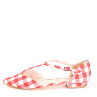 Garden Gingham T-Strap Flats - Glamourous Grace