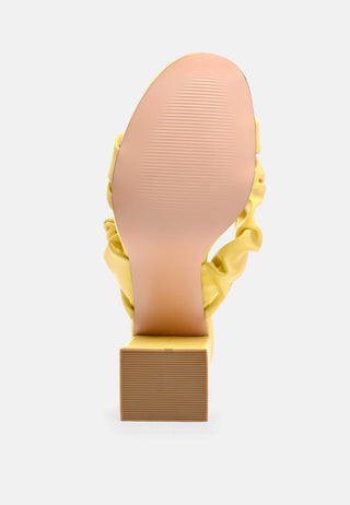 Genesis Ruched Strap Block Sandals