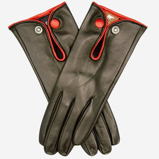 GG4110 (black/red) - Women's Italian casual car gloves - Glamourous Grace