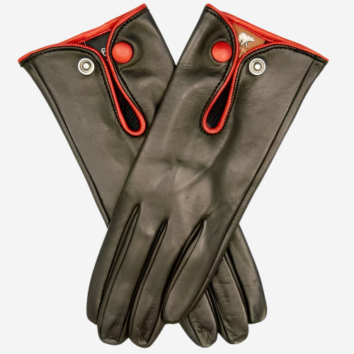 GG4110 (black/red) - Women's Italian casual car gloves - Glamourous Grace