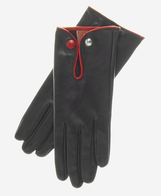 GG4110 (black/red) - Women's Italian casual car gloves - Glamourous Grace