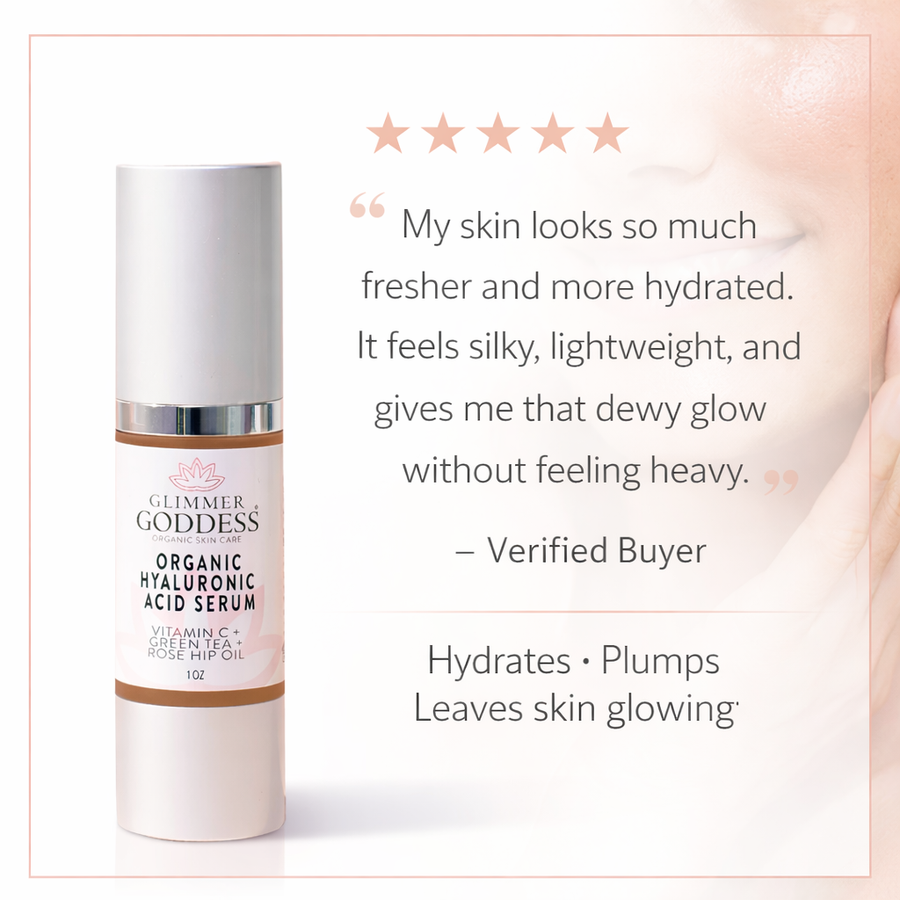 Organic Hyaluronic Acid Serum – Plumping Hydration 1 oz. - Glamourous Grace