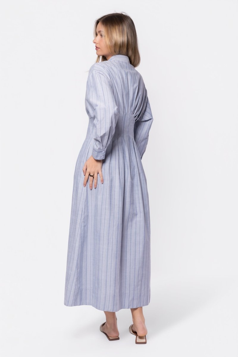 Gianna Dress (Blue Stripe) - Glamourous Grace