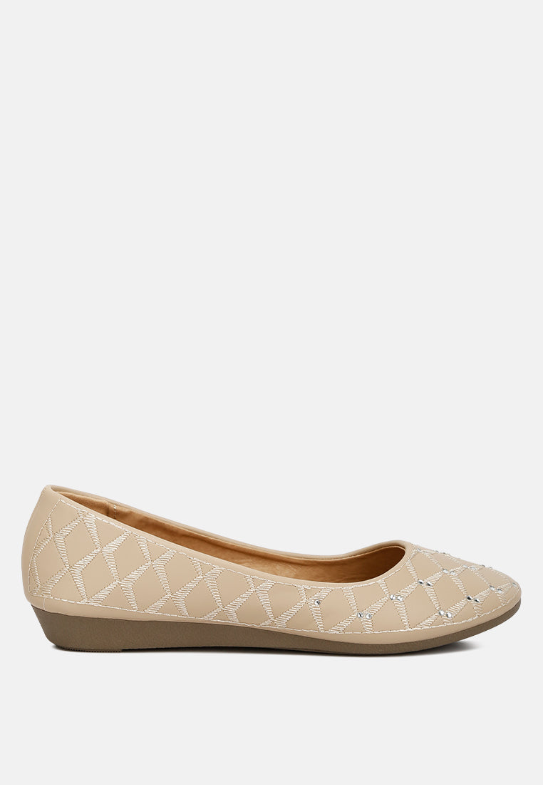 Gia Rhinestone Embellished Women'S Ballerinas - Glamourous Grace