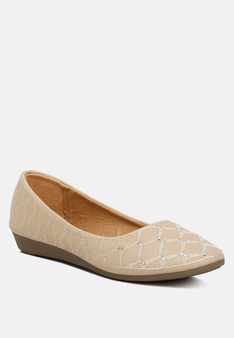 Gia Rhinestone Embellished Women'S Ballerinas - Glamourous Grace