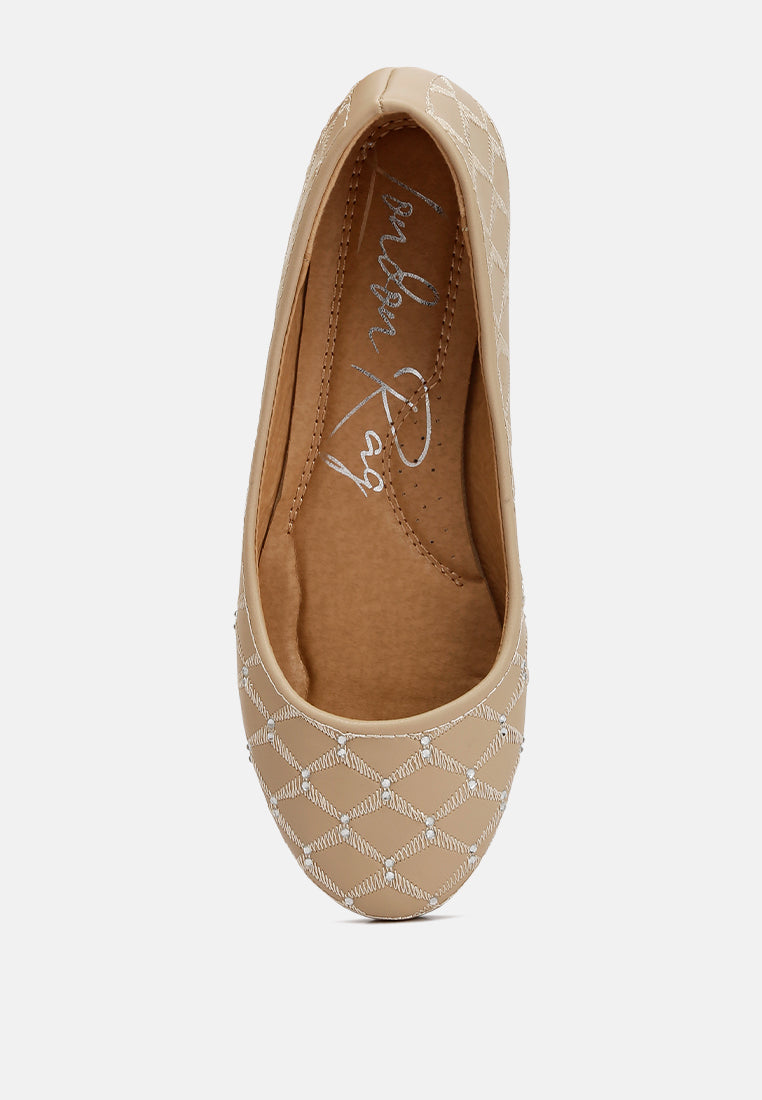 Gia Rhinestone Embellished Women'S Ballerinas - Glamourous Grace