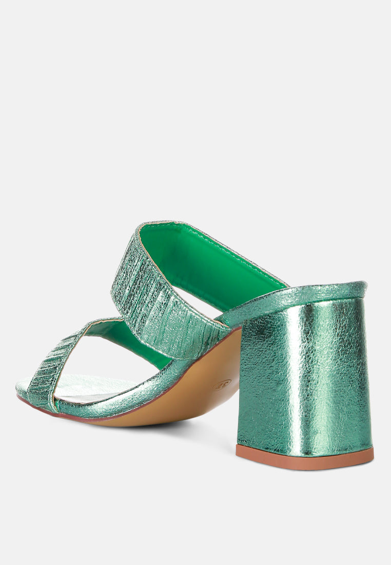 Giblet Metallic Slip On Block Heels - Glamourous Grace