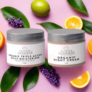 Organic Day & Night Duo – Triple Action SPF 30 Moisturizer + Skin Renewal Night Cream Bundle - Glamourous Grace