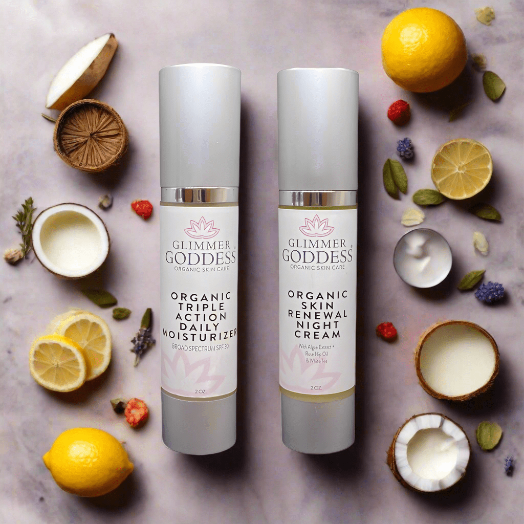 Organic Day & Night Duo – Triple Action SPF 30 Moisturizer + Skin Renewal Night Cream Bundle - Glamourous Grace