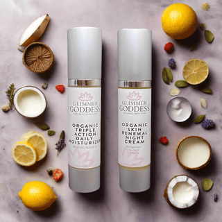 Organic Day & Night Duo – Triple Action SPF 30 Moisturizer + Skin Renewal Night Cream Bundle - Glamourous Grace
