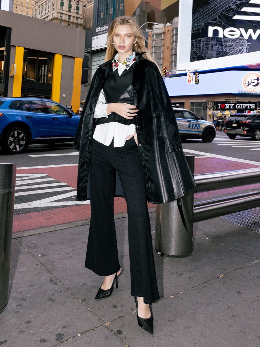 Glossy Rain Coat with Waist Ribbon - Glamourous Grace