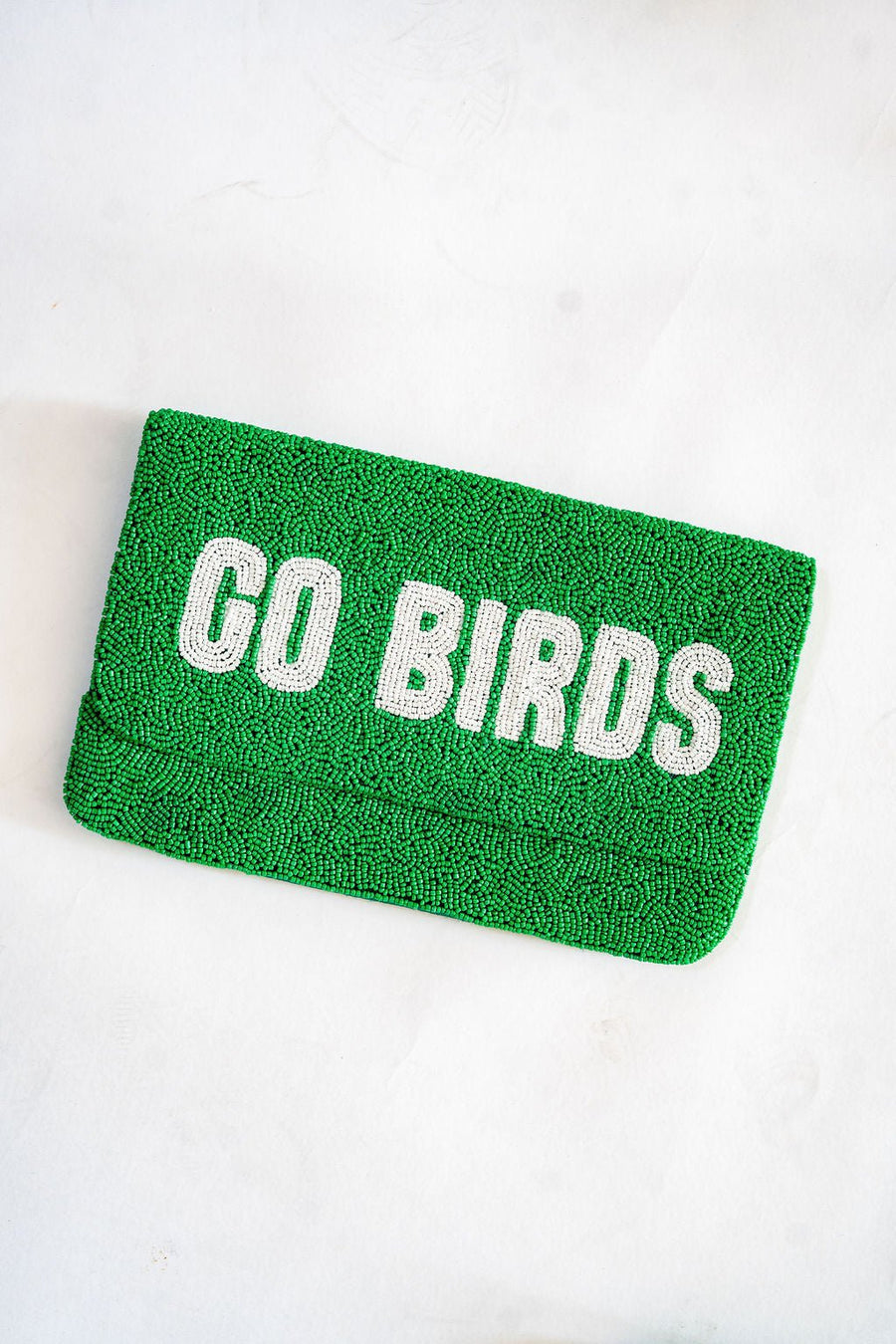 GO BIRDS -  Green  Beaded Clutch - Glamourous Grace