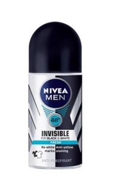 Nivea Men Invisible Black & White Fresh Roll-On Deodorant: 48H Anti-Stain Protection & Long-Lasting Freshness - Glamourous Grace