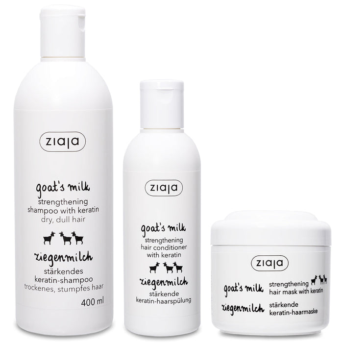 Goat's Milk Hair Care Bundle: Shampoo, Conditioner & Mask - Glamourous Grace