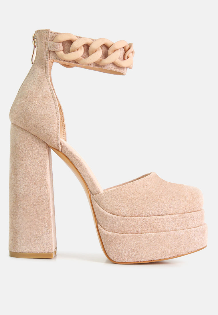 Golden Hour Showstopper Chain Embellished High Platform Sandals - Glamourous Grace