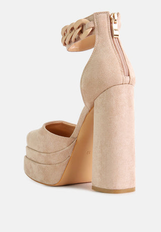 Golden Hour Showstopper Chain Embellished High Platform Sandals