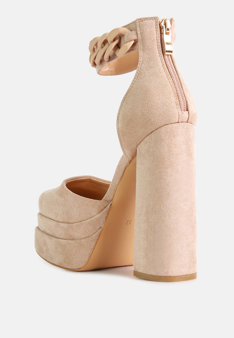 Golden Hour Showstopper Chain Embellished High Platform Sandals - Glamourous Grace