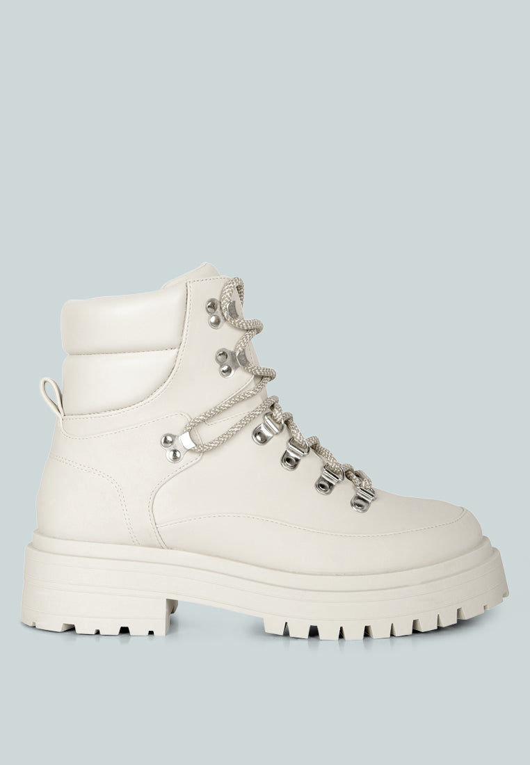 Goliath Lace Up Chunky Biker Boots - Glamourous Grace