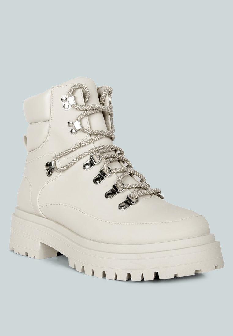 Goliath Lace Up Chunky Biker Boots - Glamourous Grace