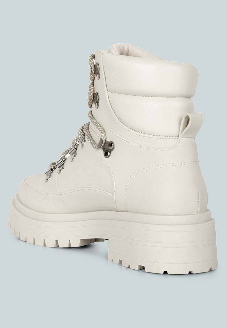 Goliath Lace Up Chunky Biker Boots - Glamourous Grace
