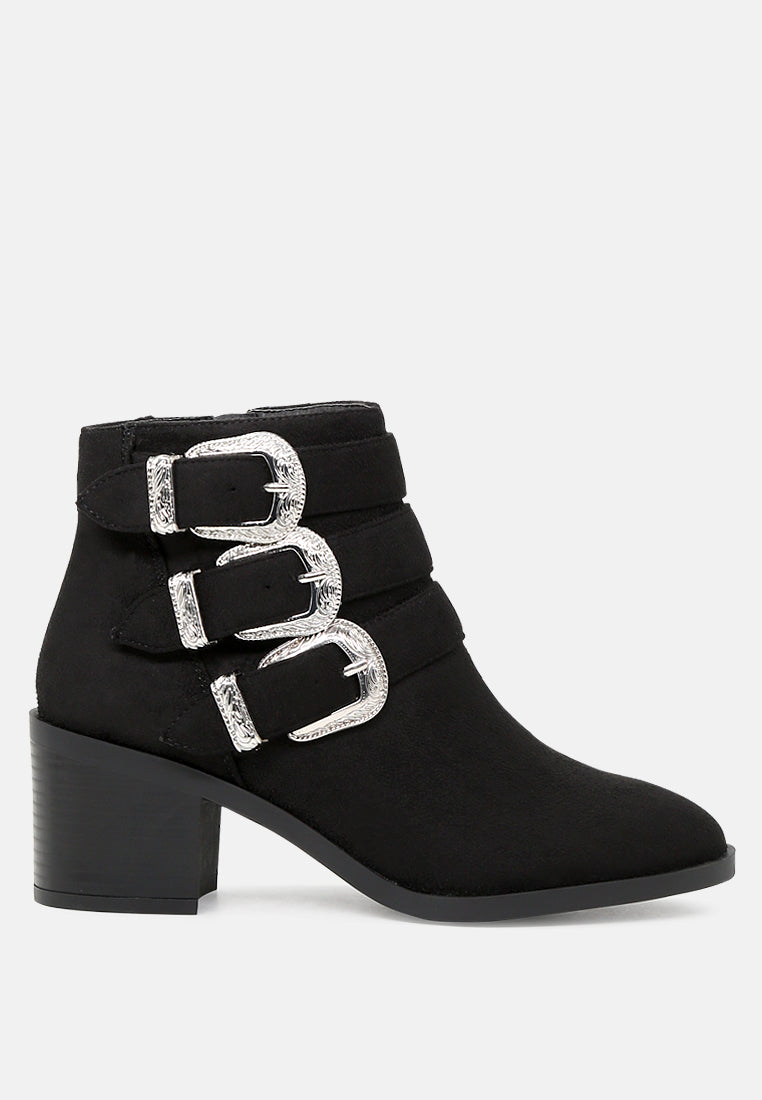 Goth Big Buckle Ankle Boots - Glamourous Grace