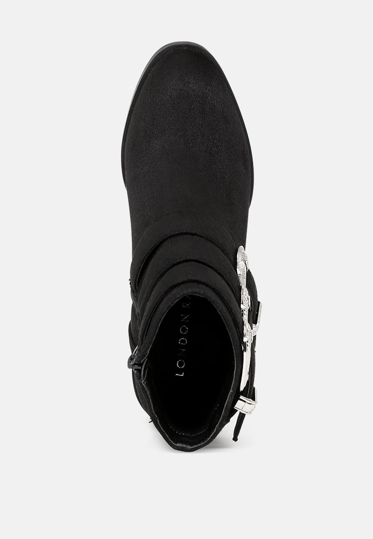Goth Big Buckle Ankle Boots - Glamourous Grace