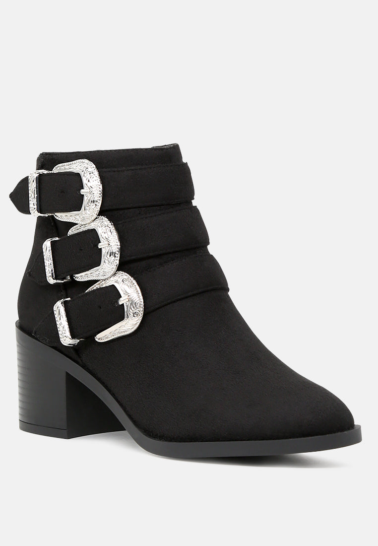 Goth Big Buckle Ankle Boots - Glamourous Grace