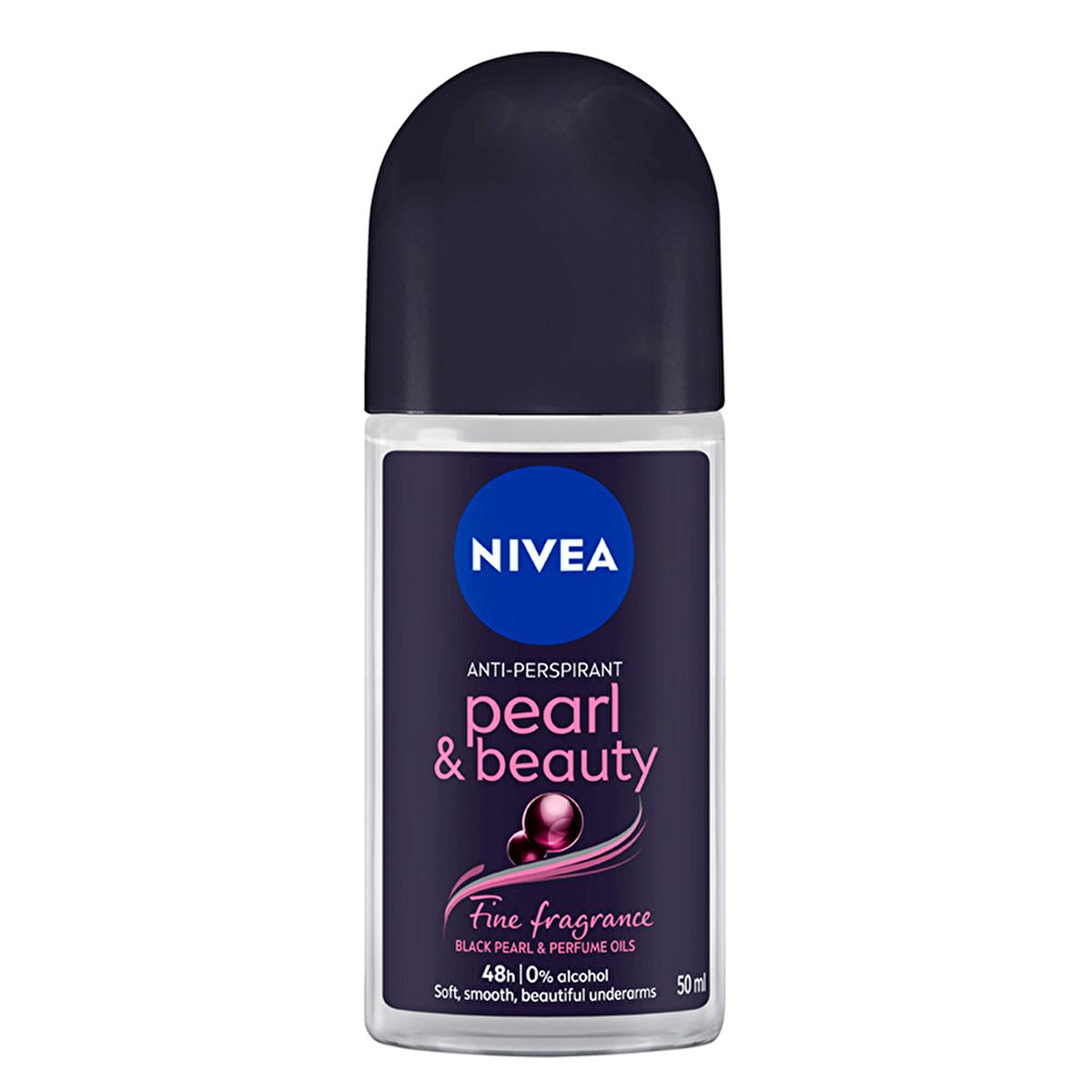 Nivea Pearl & Beauty Deodorant Roll-On for Women - 48-Hour Protection, Alcohol-Free, Fine Fragrance - Glamourous Grace