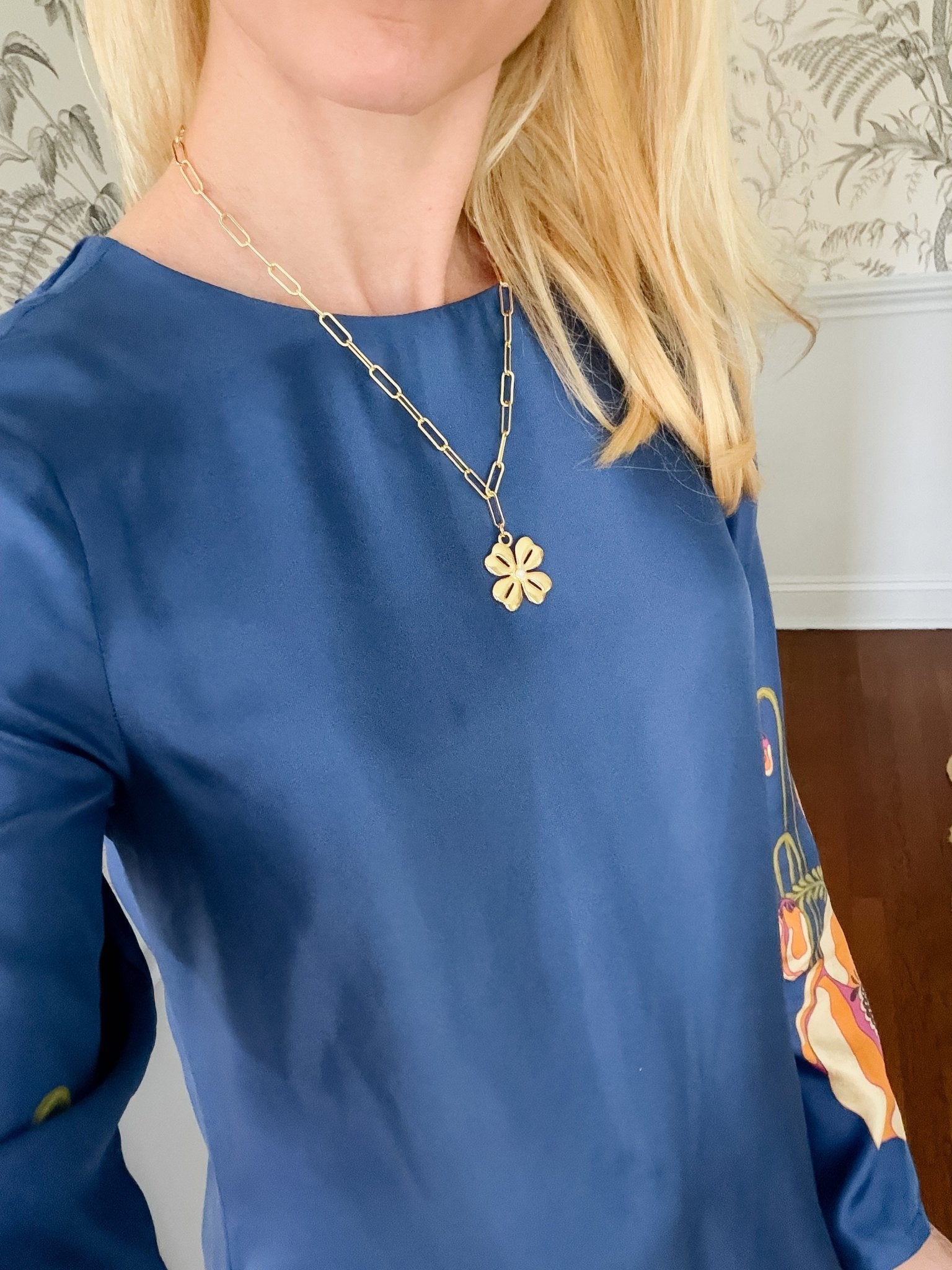 Grace Necklace - 18k Plated Paper Clip Chain-Kristin Kennedy Collection - Glamourous Grace